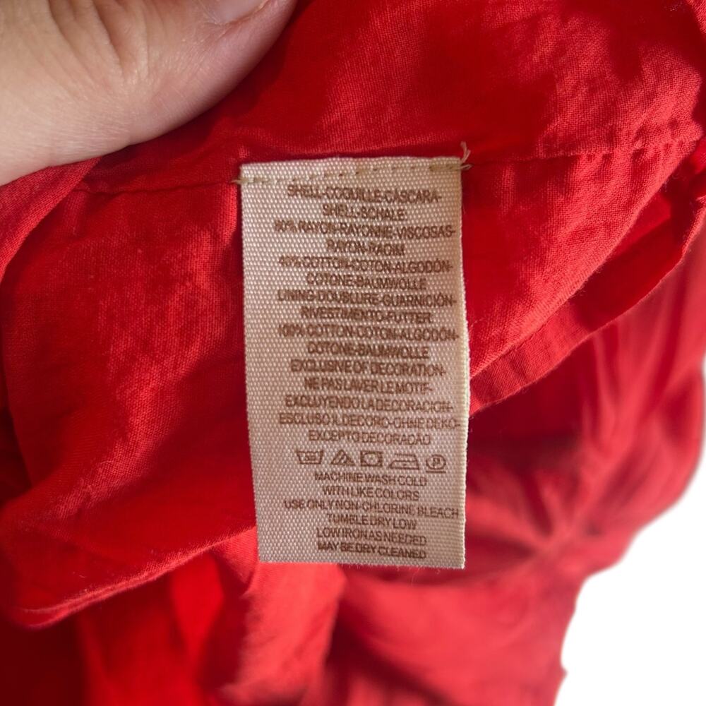 Free People Red Tiered Mini Dress Womens Sz Medium Sunbeams Embroidered Boho - Picture 14 of 16